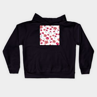 Poppy Field on white Kids Hoodie